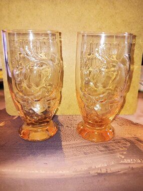 Set of 2 Vintage Pink Disney Minnie Mouse Glasses~AWESOME!